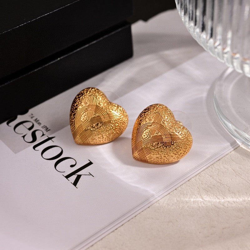 YSL Heart 18K Gold Earrings