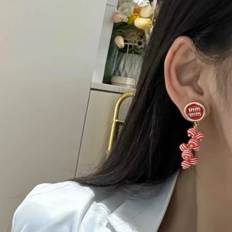 Miu Blue & Pink Ball 18K Gold Earrings