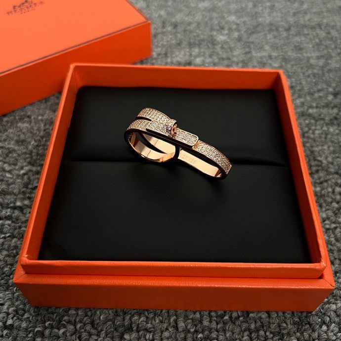 Hermes Kelly Gavroche Double 18K Gold Ring