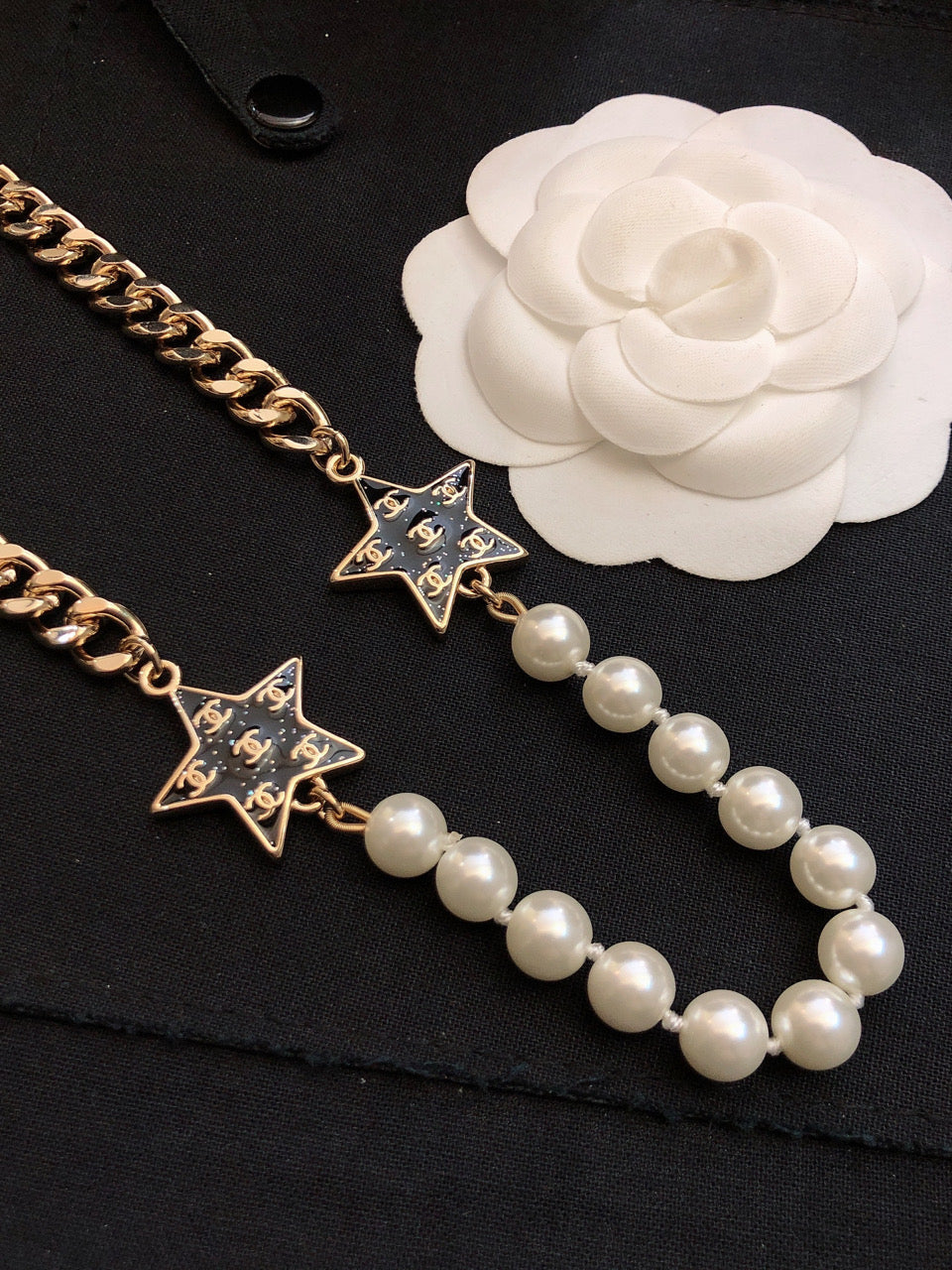 Chanel Star Pearls 18K Gold Necklace
