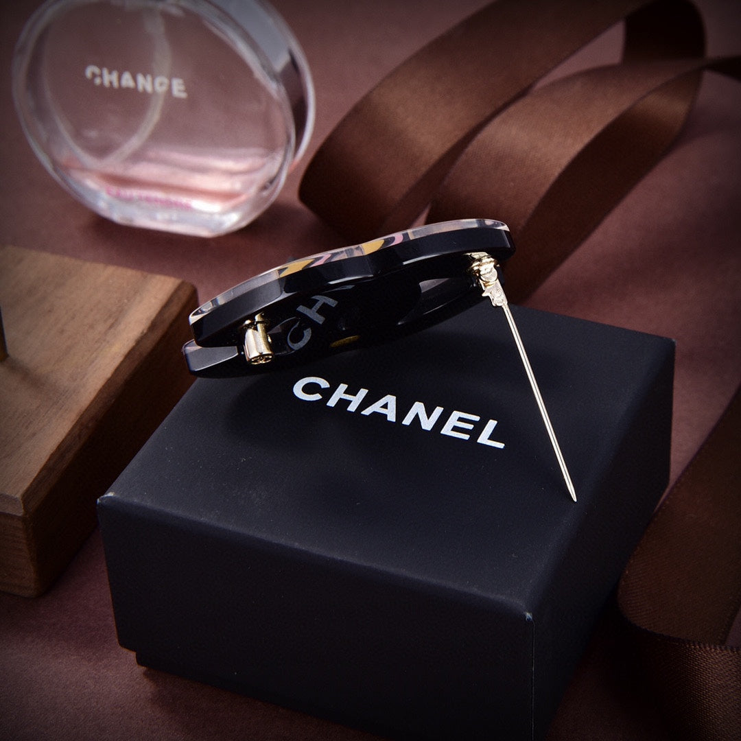 Chanel Pink 18K Gold Brooch