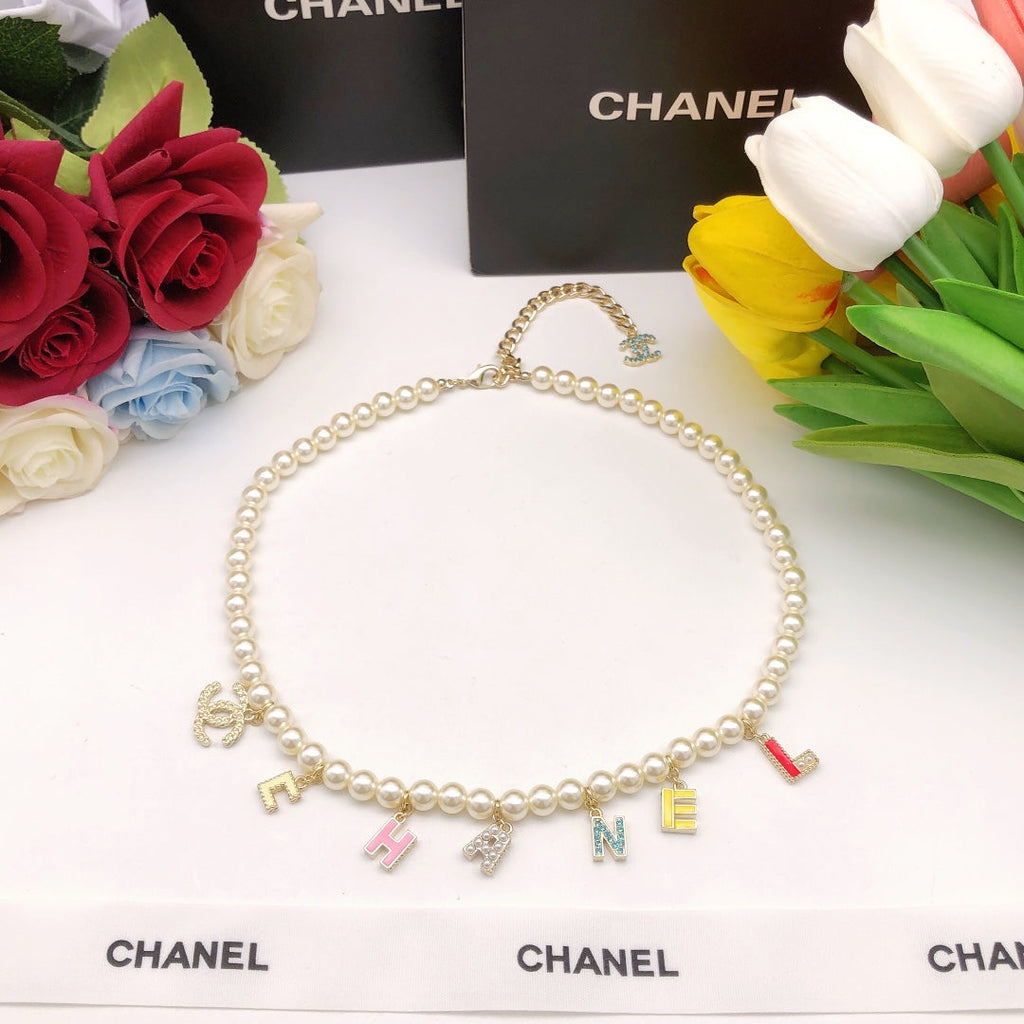 Dior Script Pearls 18K Gold Necklace