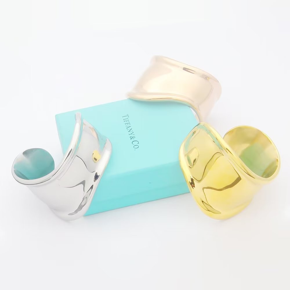 Tiffany Elsa Peretti Small Bone Cuff 18K Gold Bracelet