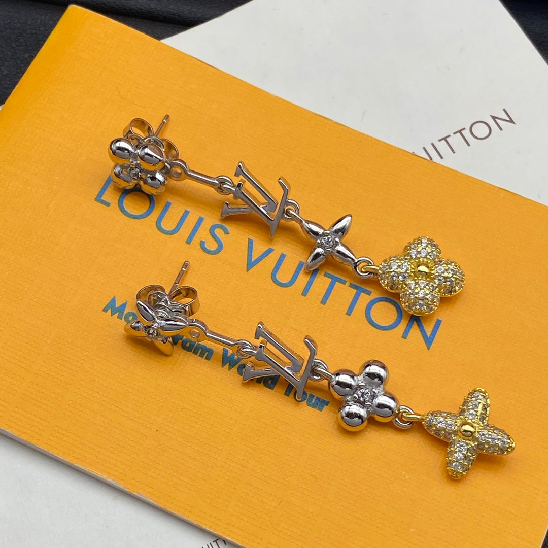 Louis Vuitton Blossom Long 18K Gold Earrings