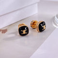 Celine Color Square 18K Gold Earrings
