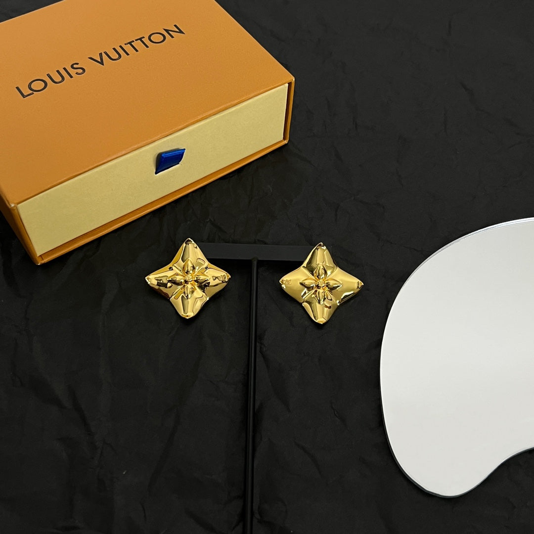 Louis Vuitton Futura 18K Gold Earrings