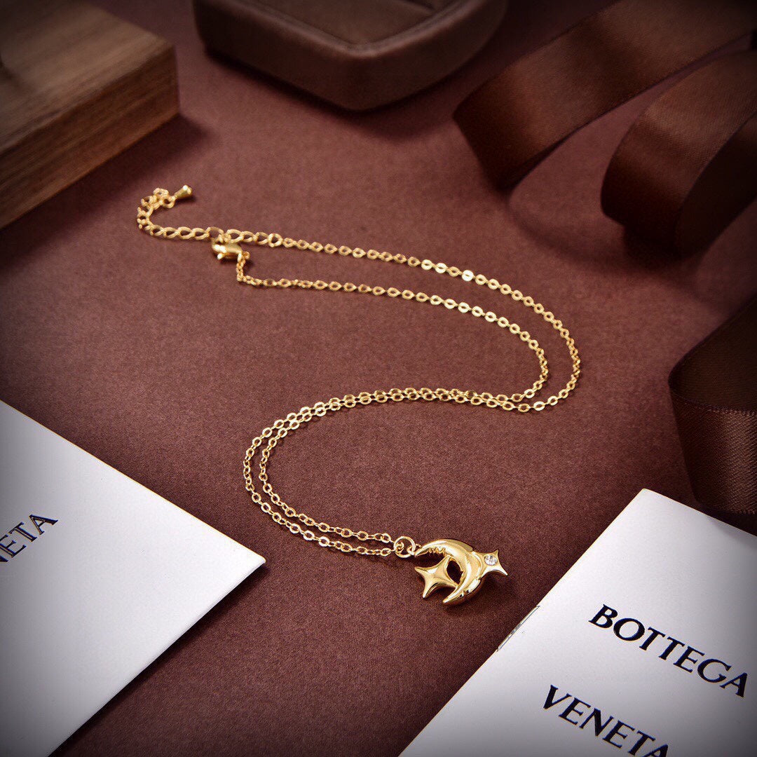 Bvlgari Star Moon 18K Gold Necklace