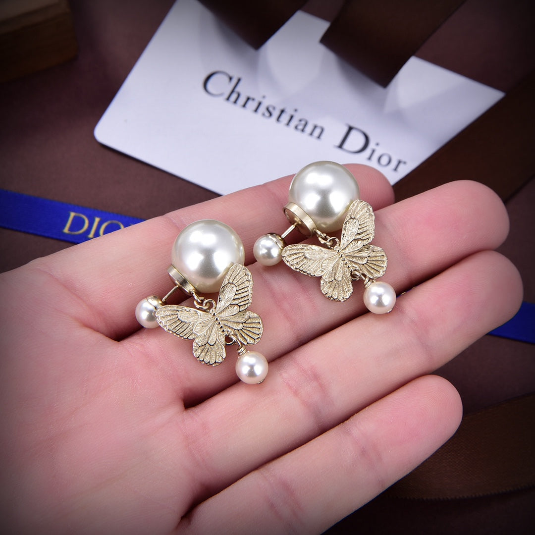 Dior Tribales Pearl 18K Gold Earrings