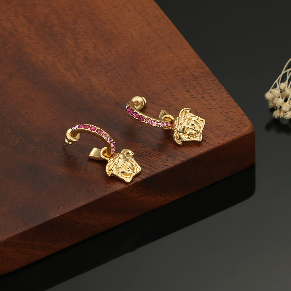 Ver Pink Crystals 18K Gold Earrings