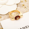 Chanel Red 18K Gold Ring