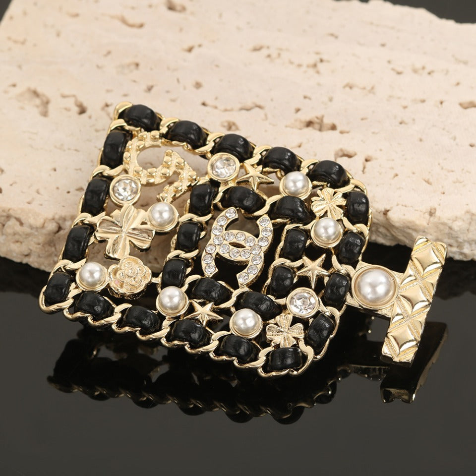 Chanel Bottle Strass 18K Gold Brooch