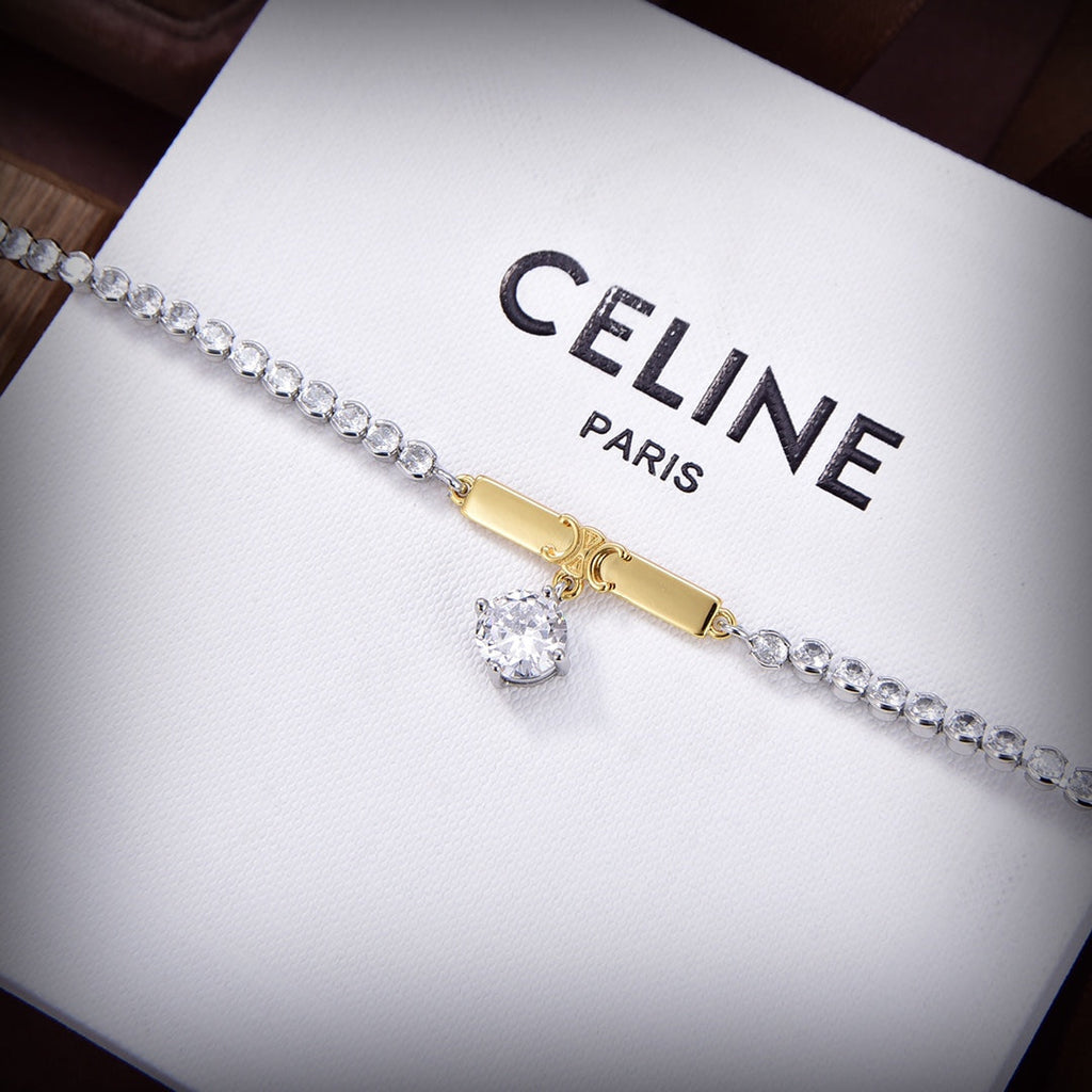 Celine Celine Line Diamonds 18K Gold Necklace