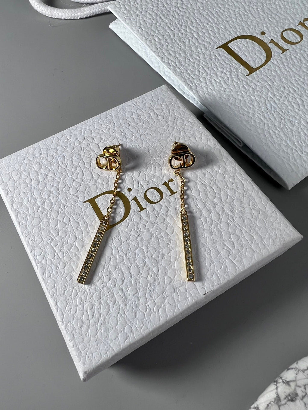 Dior Vintage Tassel Diamonds 18K Gold Earrings
