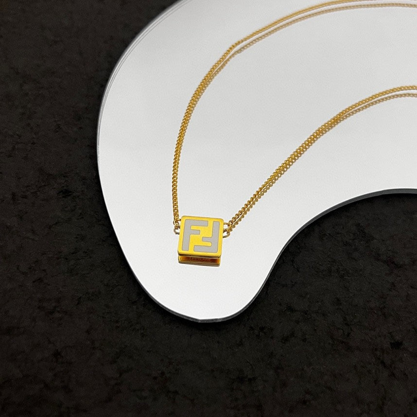 Fendi Forever Pink 18K Gold Necklace