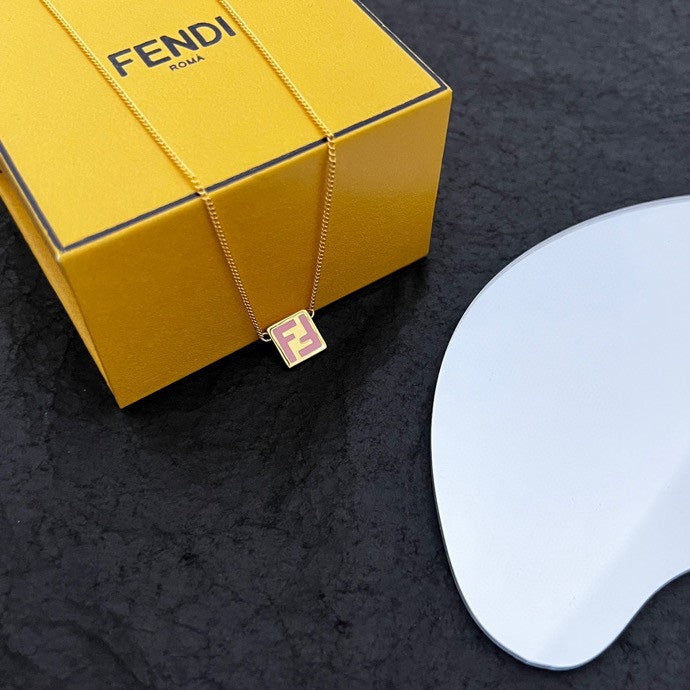 Fendi Forever Pink 18K Gold Necklace