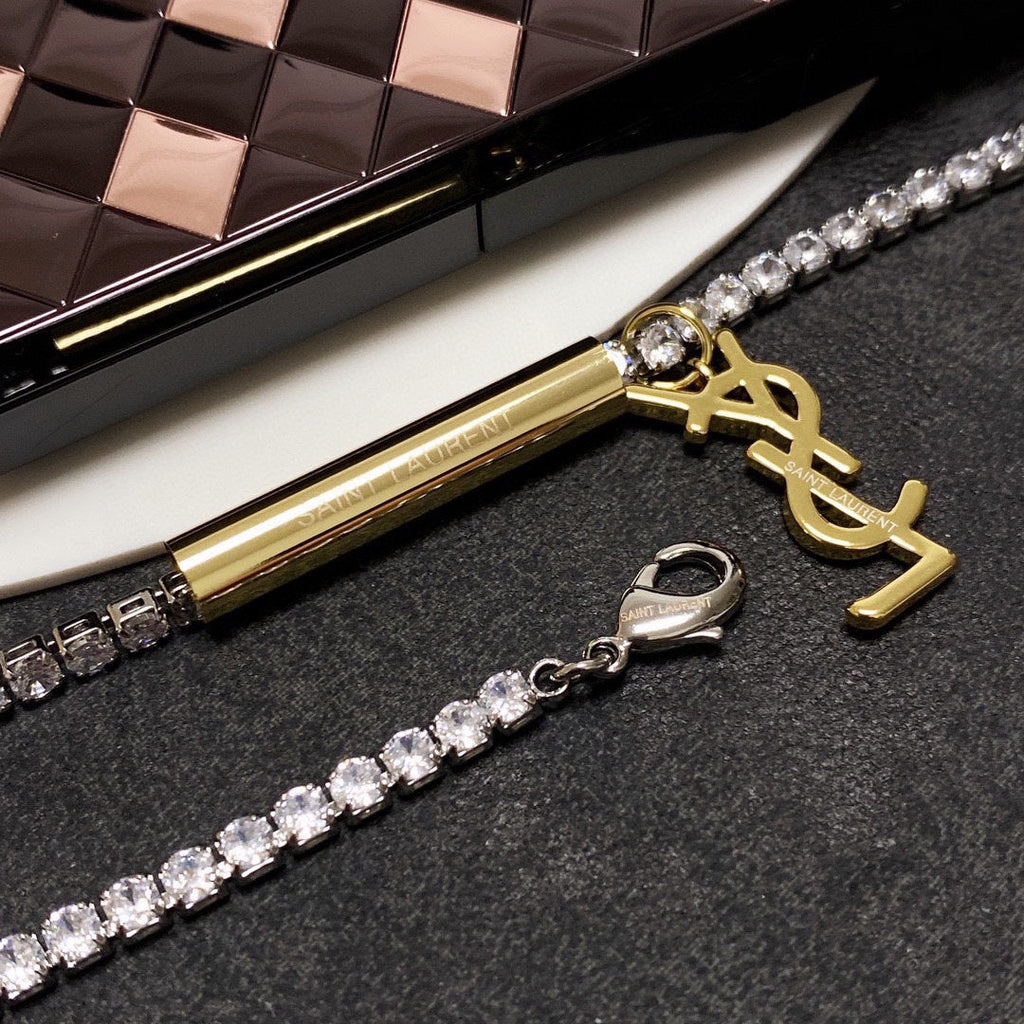 YSL Chain Diamond 18K Gold Necklace
