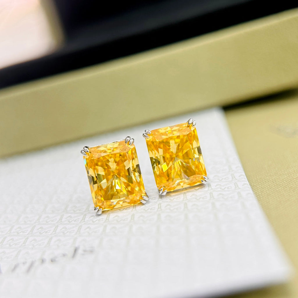 Tiffany Yellow Crystal 18K Gold Earrings