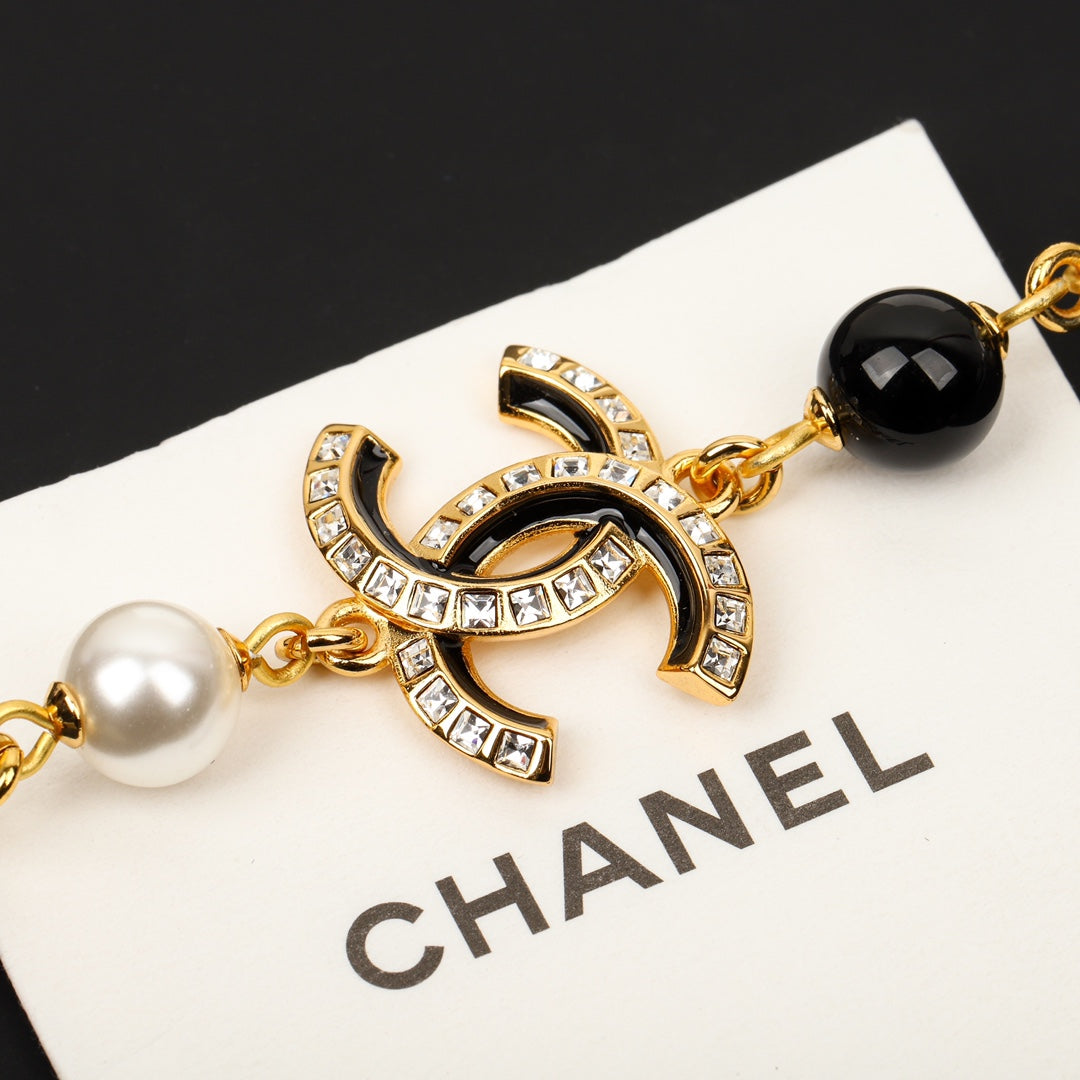 Chanel Black Pearls 18K Gold Necklace