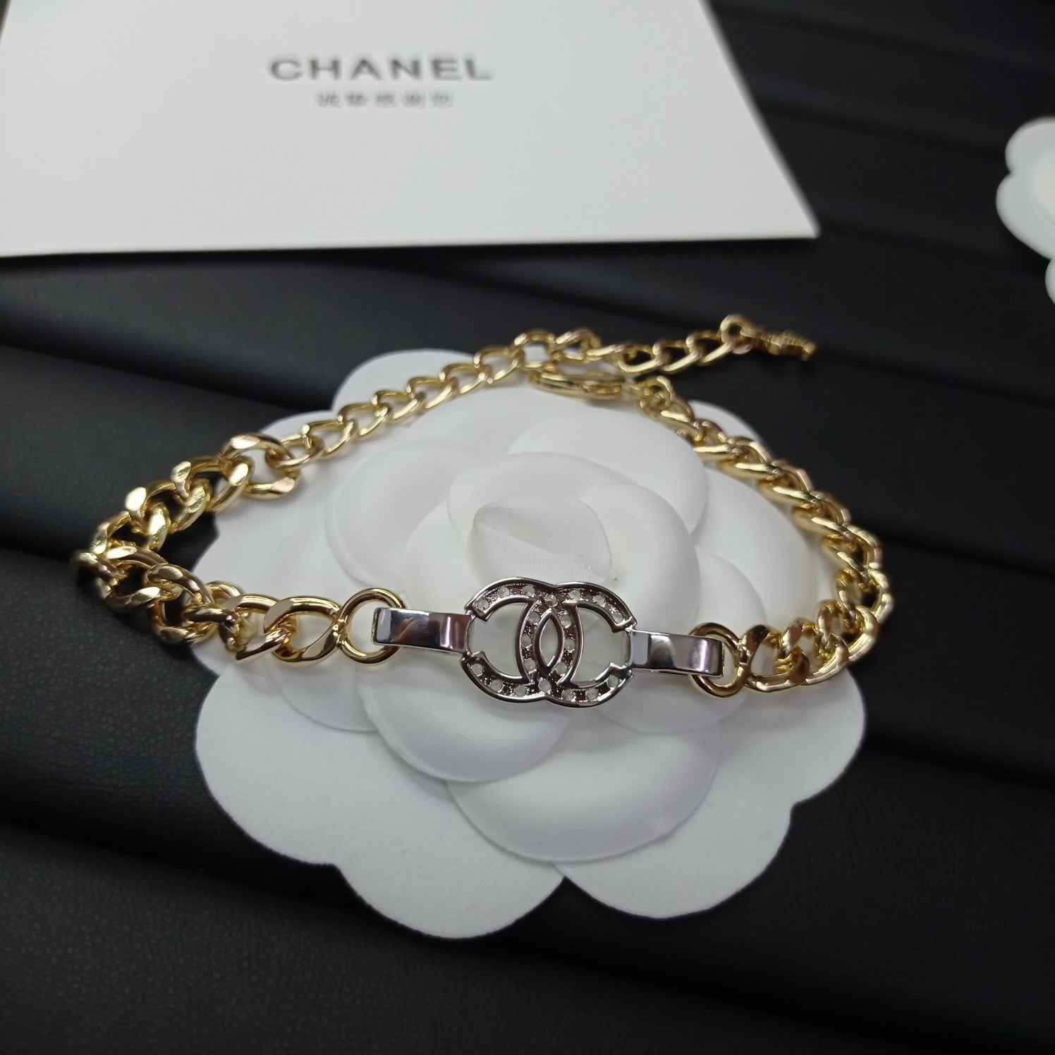 Chanel Diamond Chain 18K Gold Bracelet