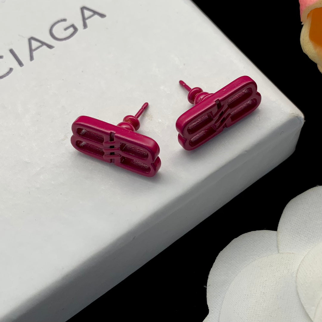 Balenciaga Pink Icon 18K Gold Earrings