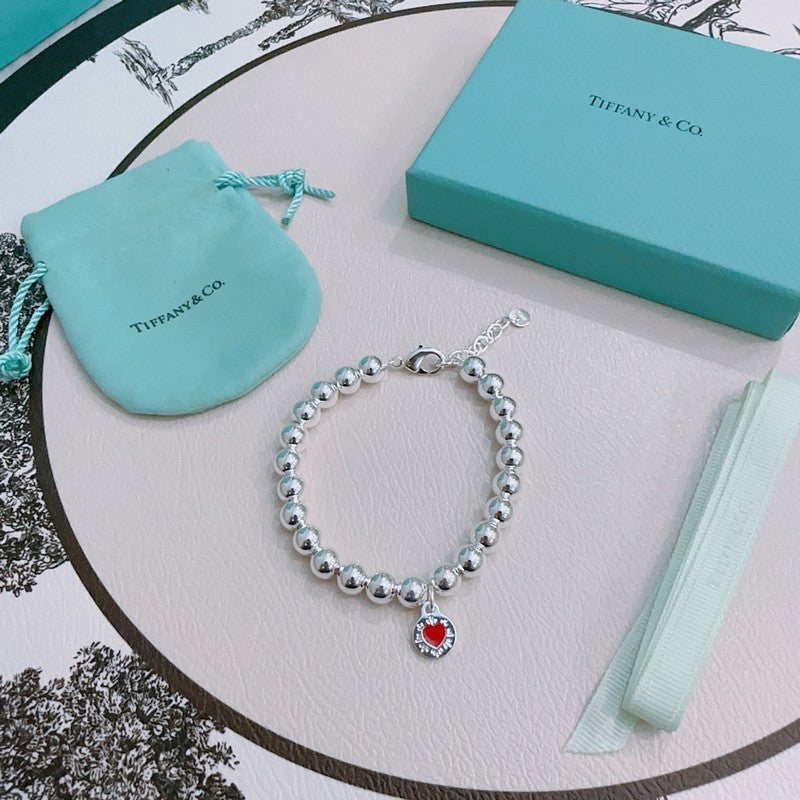 Tiffany Return to Red Heart Bead 18K Gold Bracelet