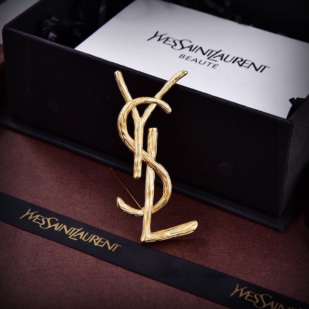 YSL Vintage 18K Gold Brooch