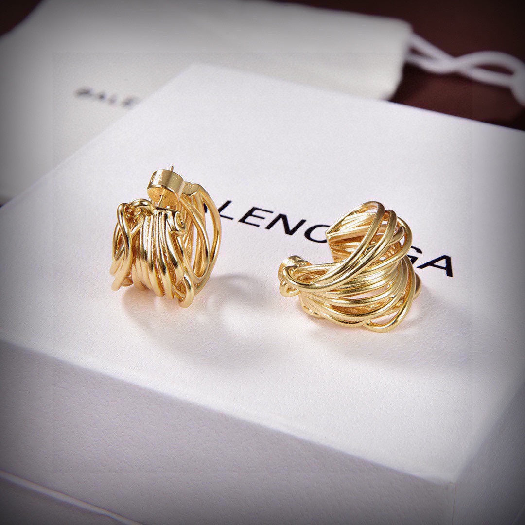 Balenciaga Gold 18K Gold Earrings