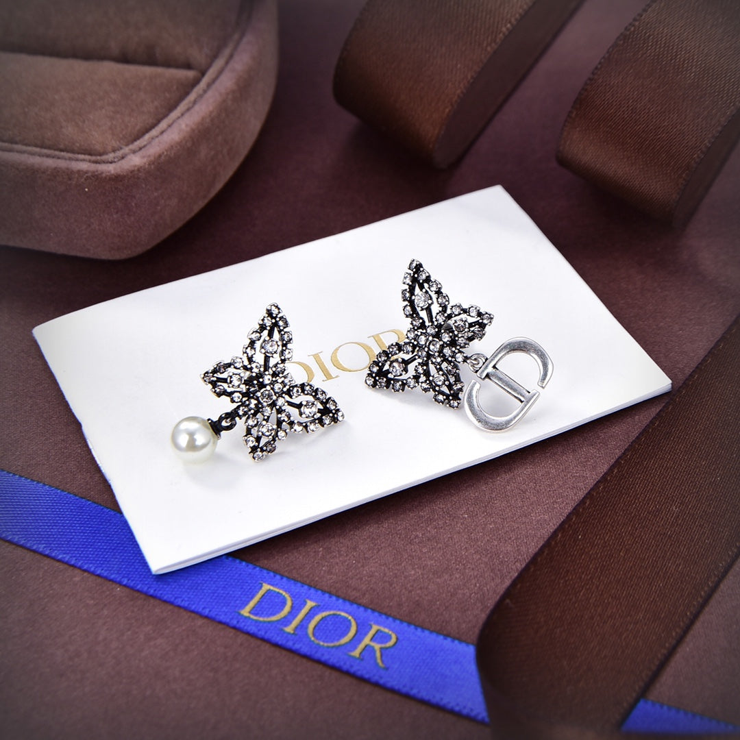 Dior Papillon De Nuit 18K Gold Earrings