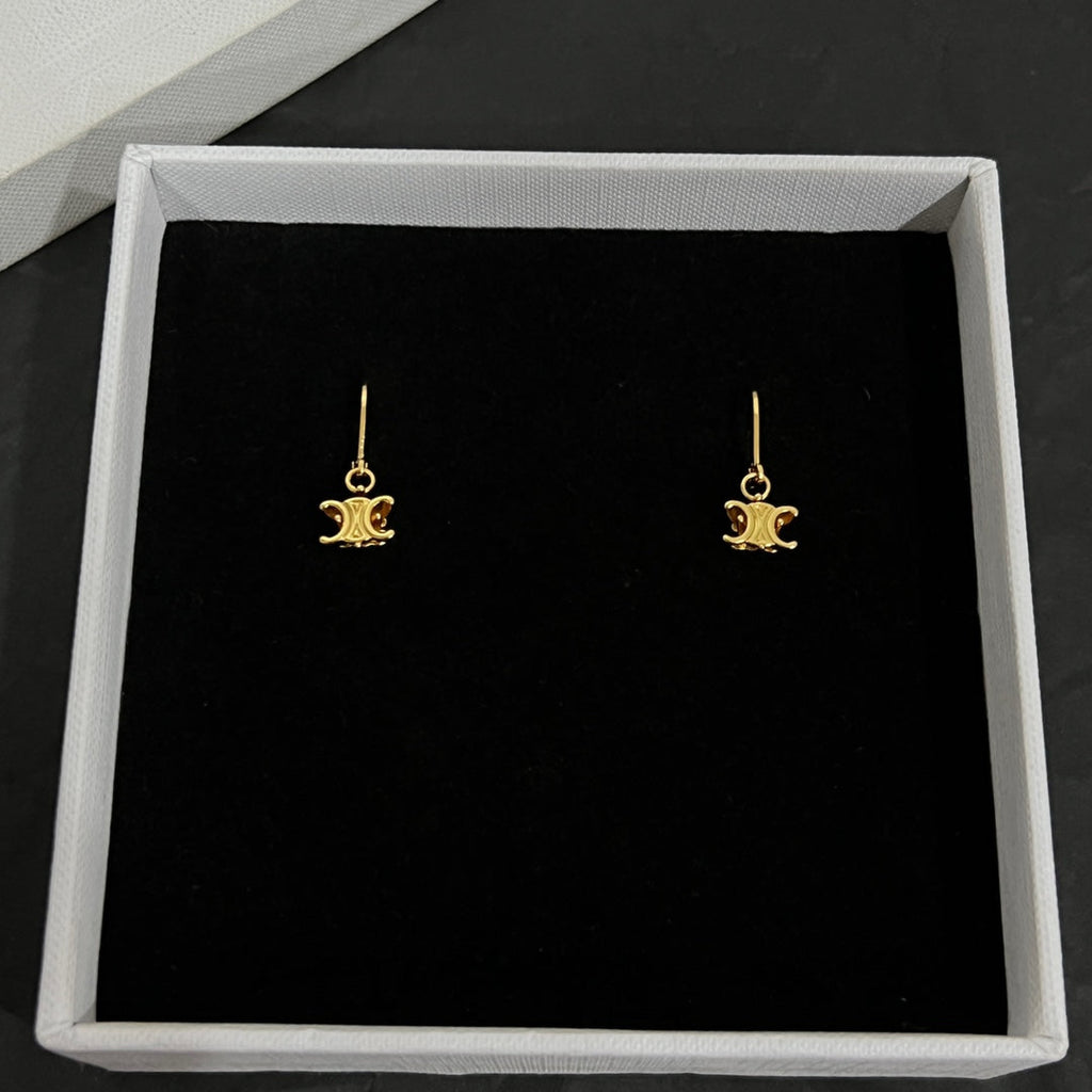 Celine Solitaire 18K Gold Earrings