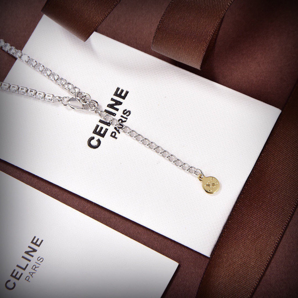 Celine Crystals Link 18K Gold Necklace