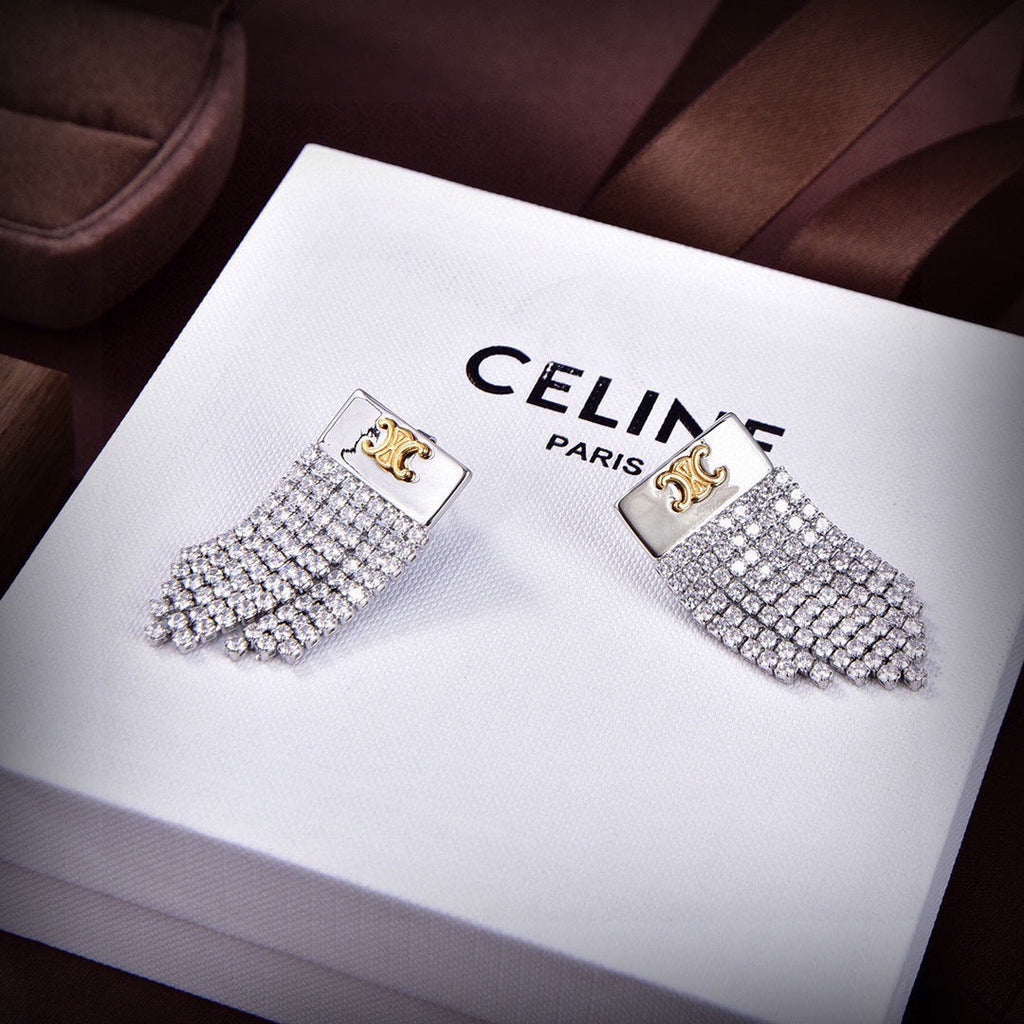 Celine Diamonds Tassel 18K Gold Earrings