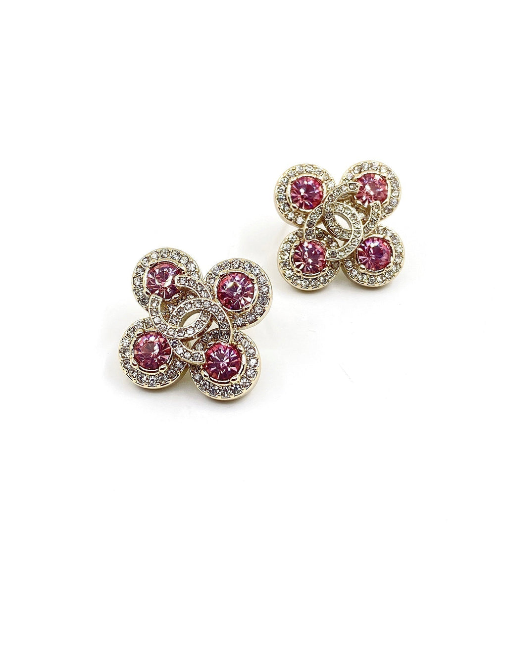 Chanel Pink Diamonds 18K Gold Earrings
