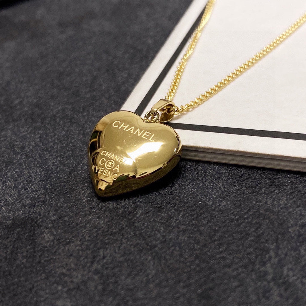 Chanel Blue Heart 18K Gold Necklace