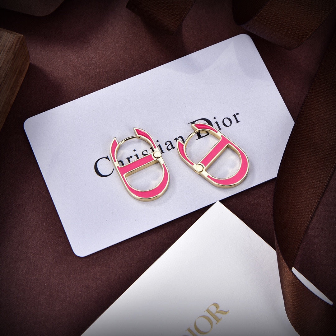 Dior 30 Montaigne Rani Pink 18K Gold Earrings