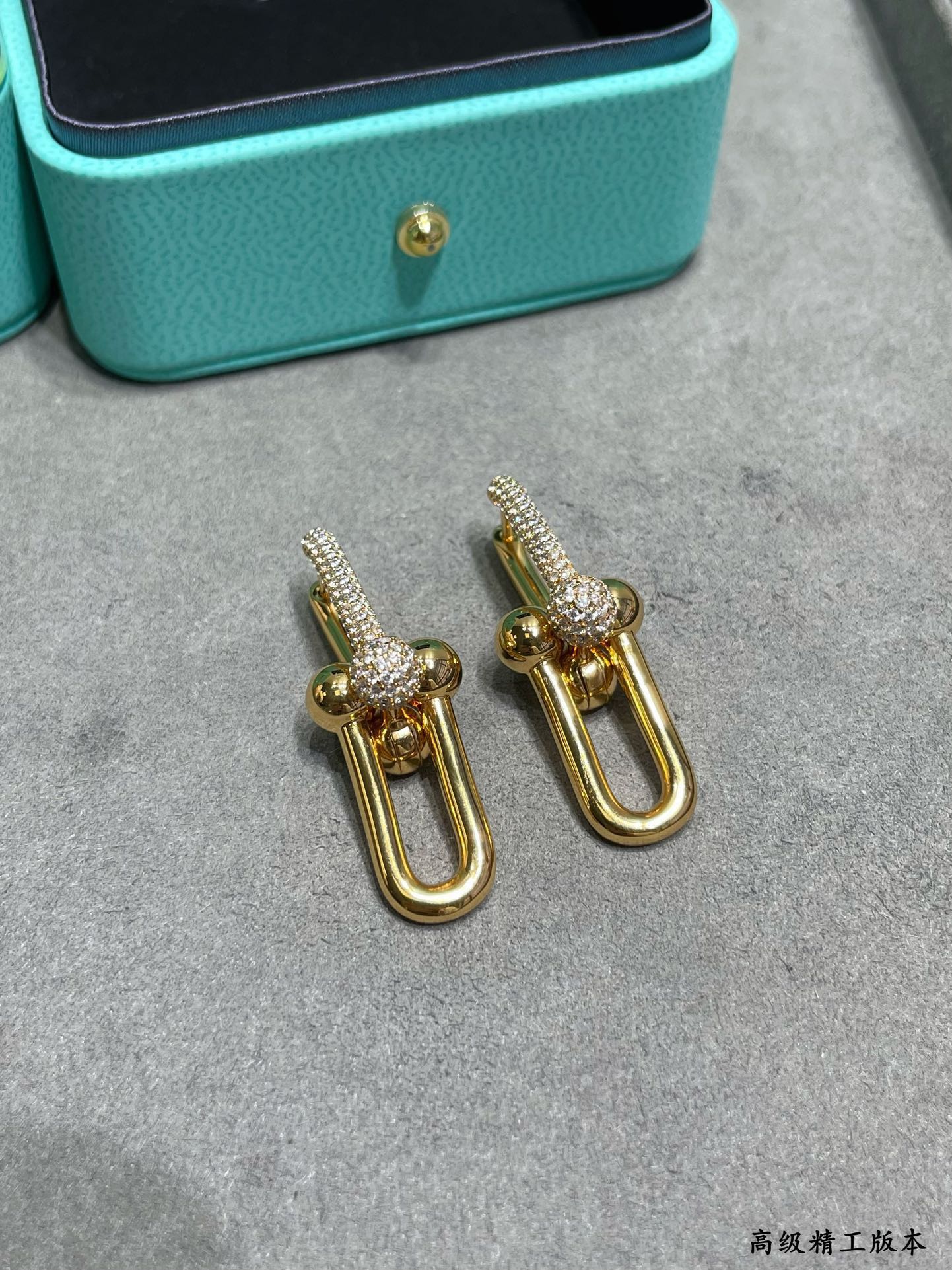 Tiffany HardWear Large Link Diamonds 18K Gold Earrings