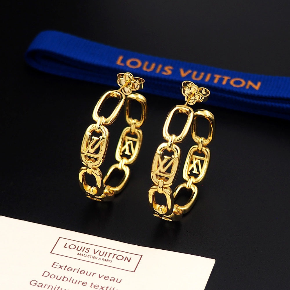 Louis Vuitton My Chain 18K Gold Earrings