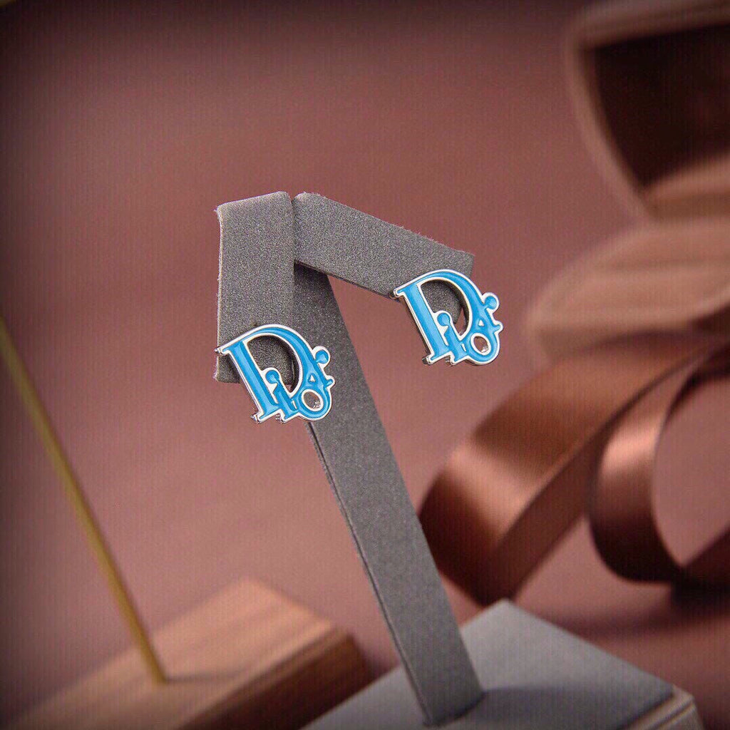 Dior Blue 18K Gold Earrings