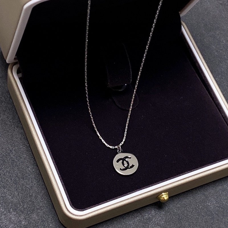Chanel Round Logo 18K Gold Necklace