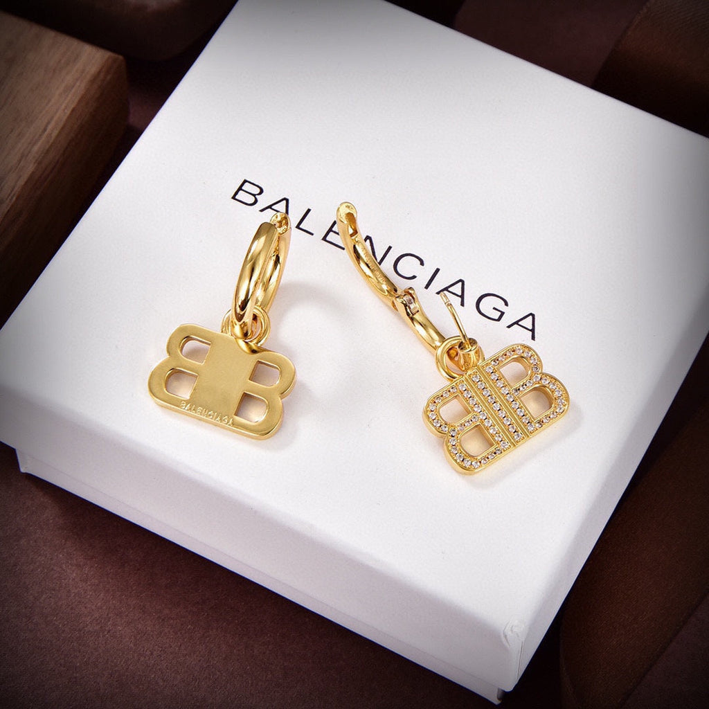 Balenciaga Pendant 18K Gold Earrings