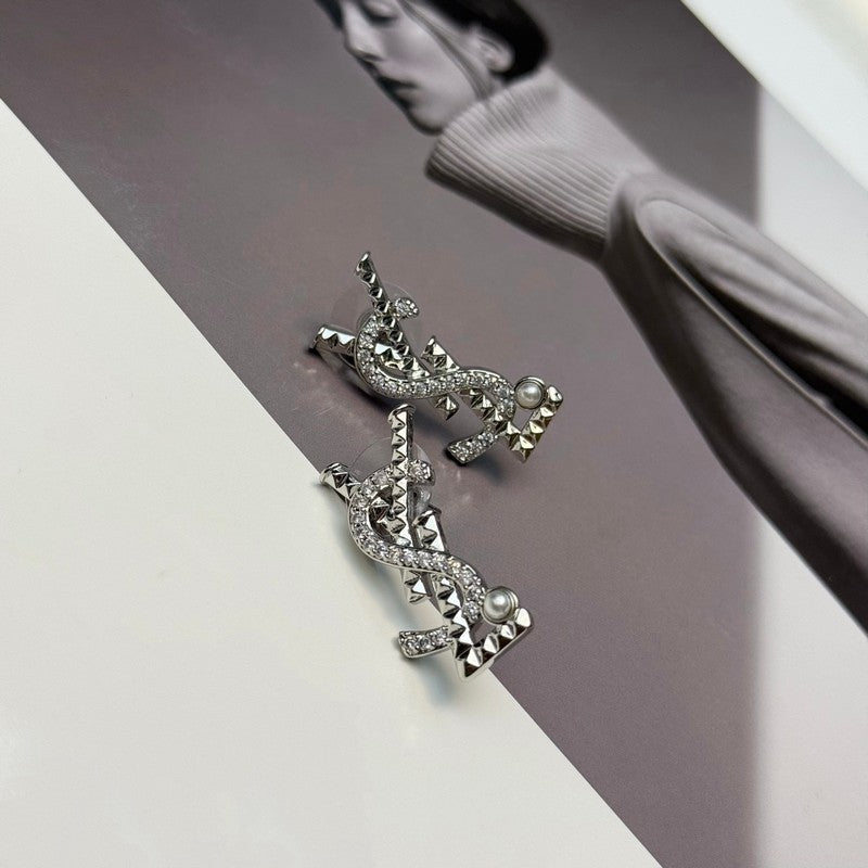 YSL Gold Diamond 18K Gold Earrings