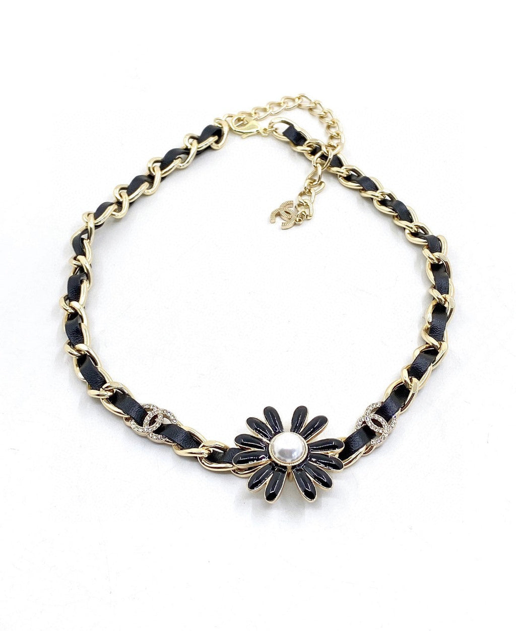 Chanel Black Daisy 18K Gold Necklace