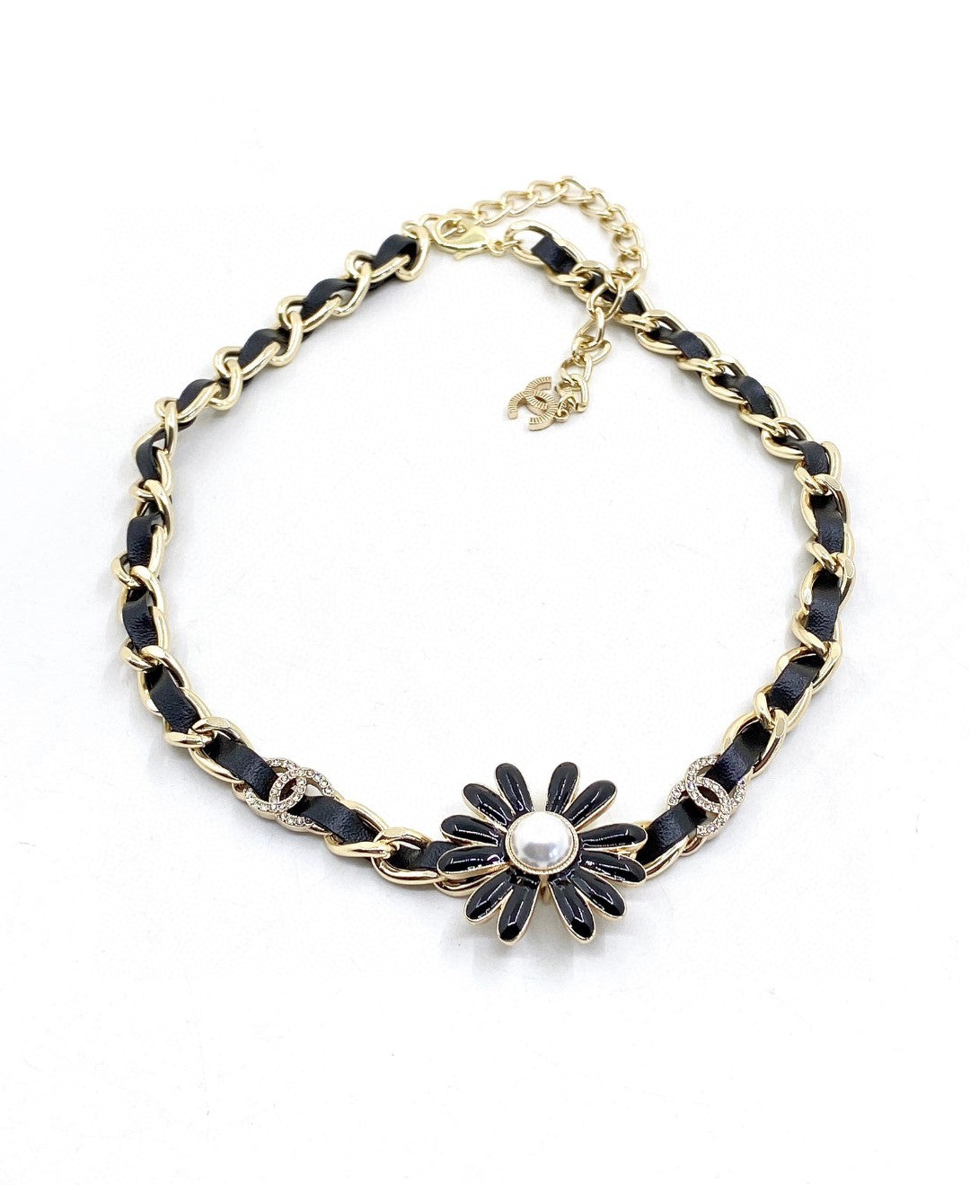 Chanel Black Daisy 18K Gold Necklace