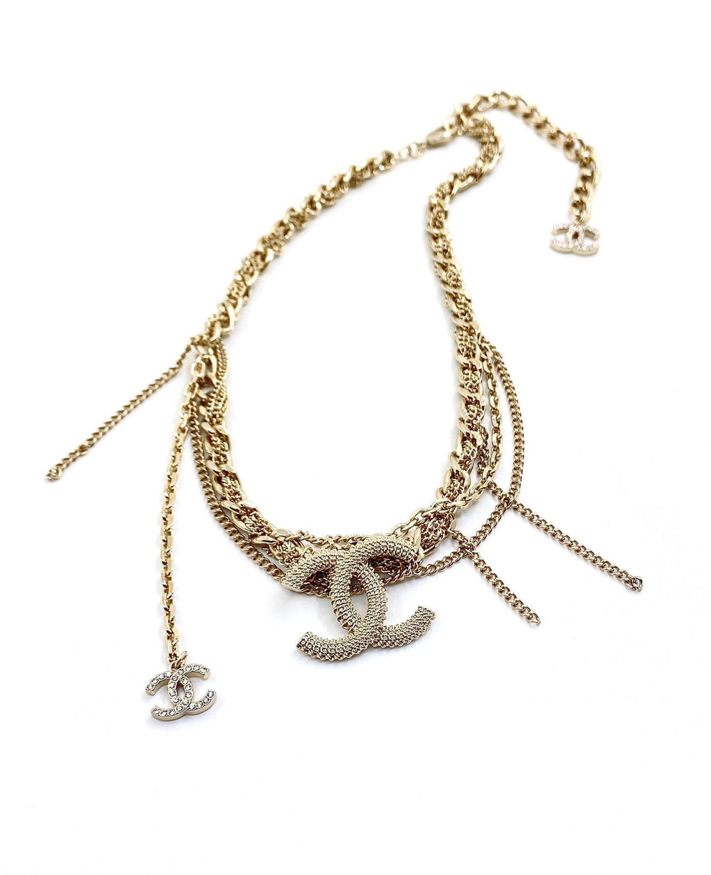Chanel Crystals Choker 18K Gold Necklace