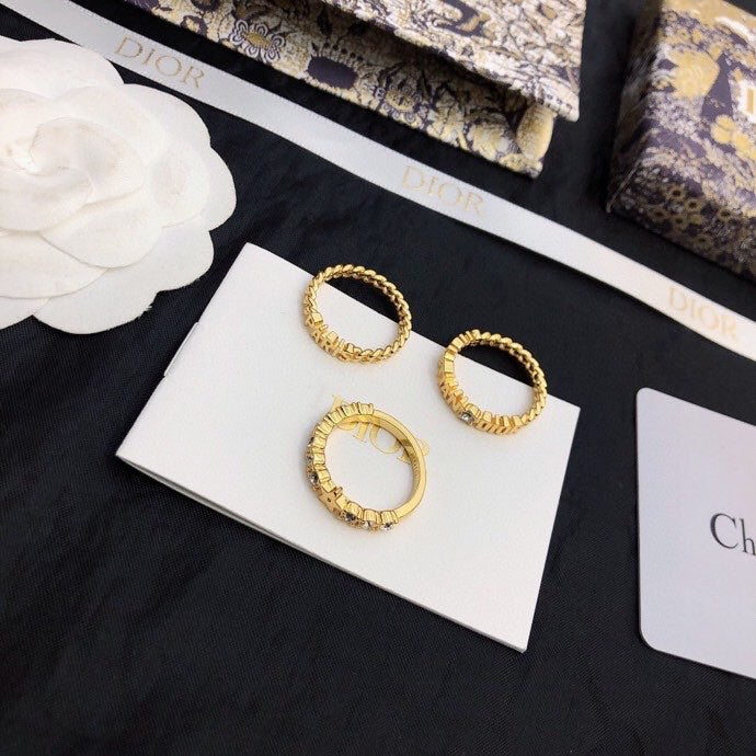 Dior Star Set Of Three 18K Gold Ring