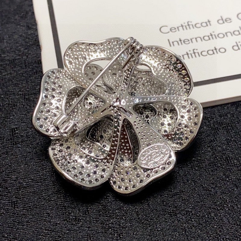 Chanel Full Diamond Camellia 18K Gold Brooch