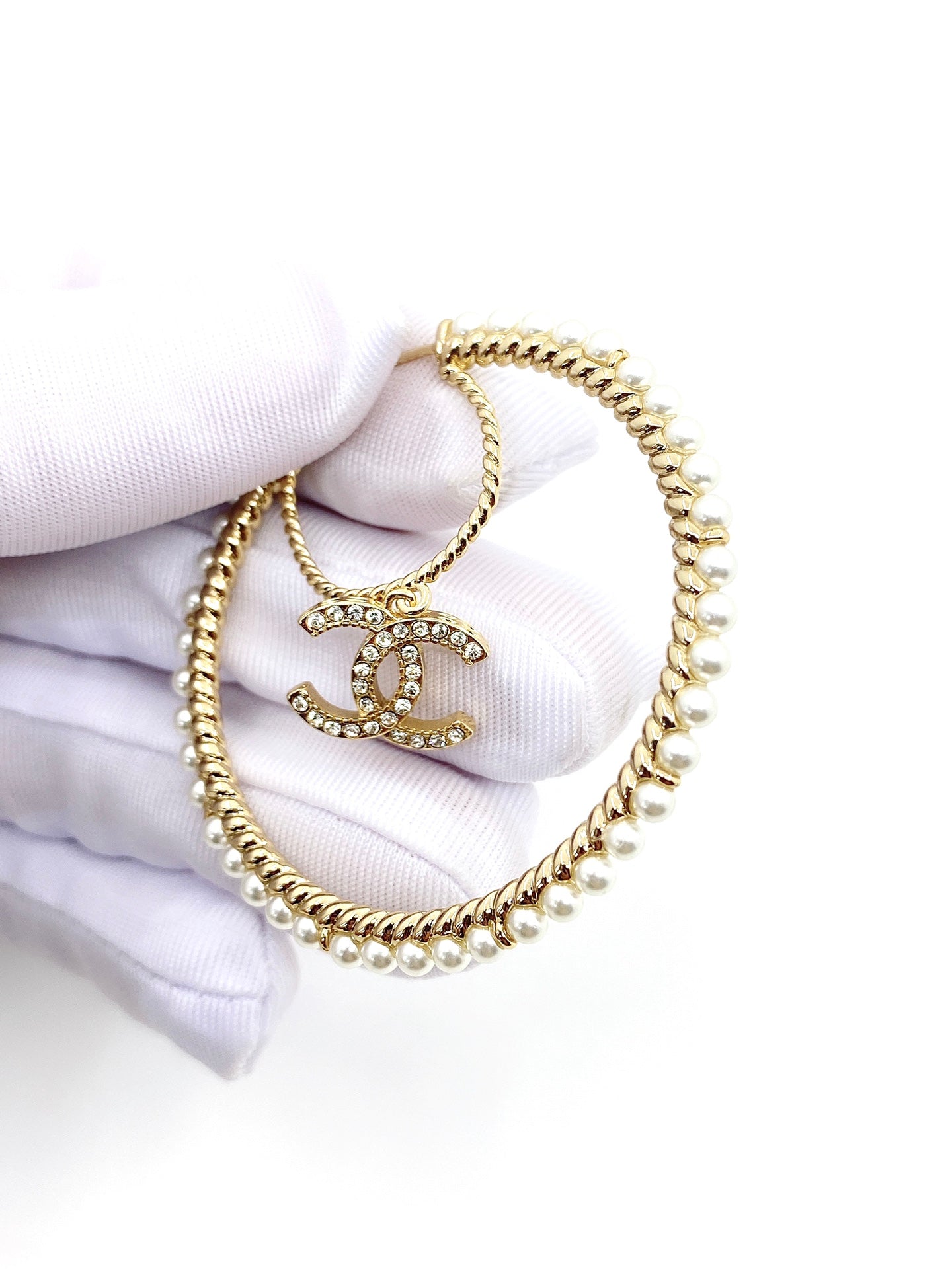 Chanel Circle 18K Gold Earrings
