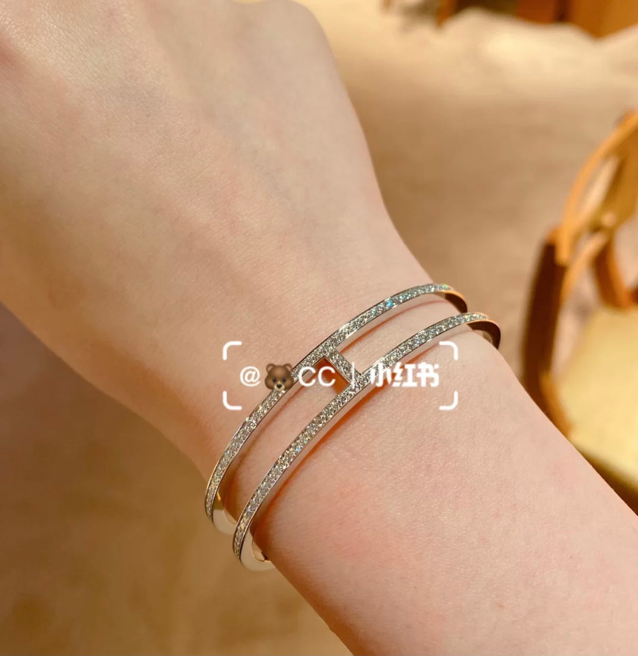 Hermes Ever Chain D¡ ̄ancre Cuff Diamond 18K Gold Bracelet