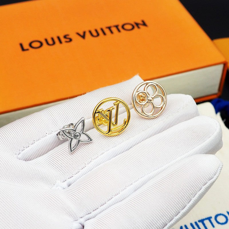Louis Vuitton Lace 18K Gold Earrings