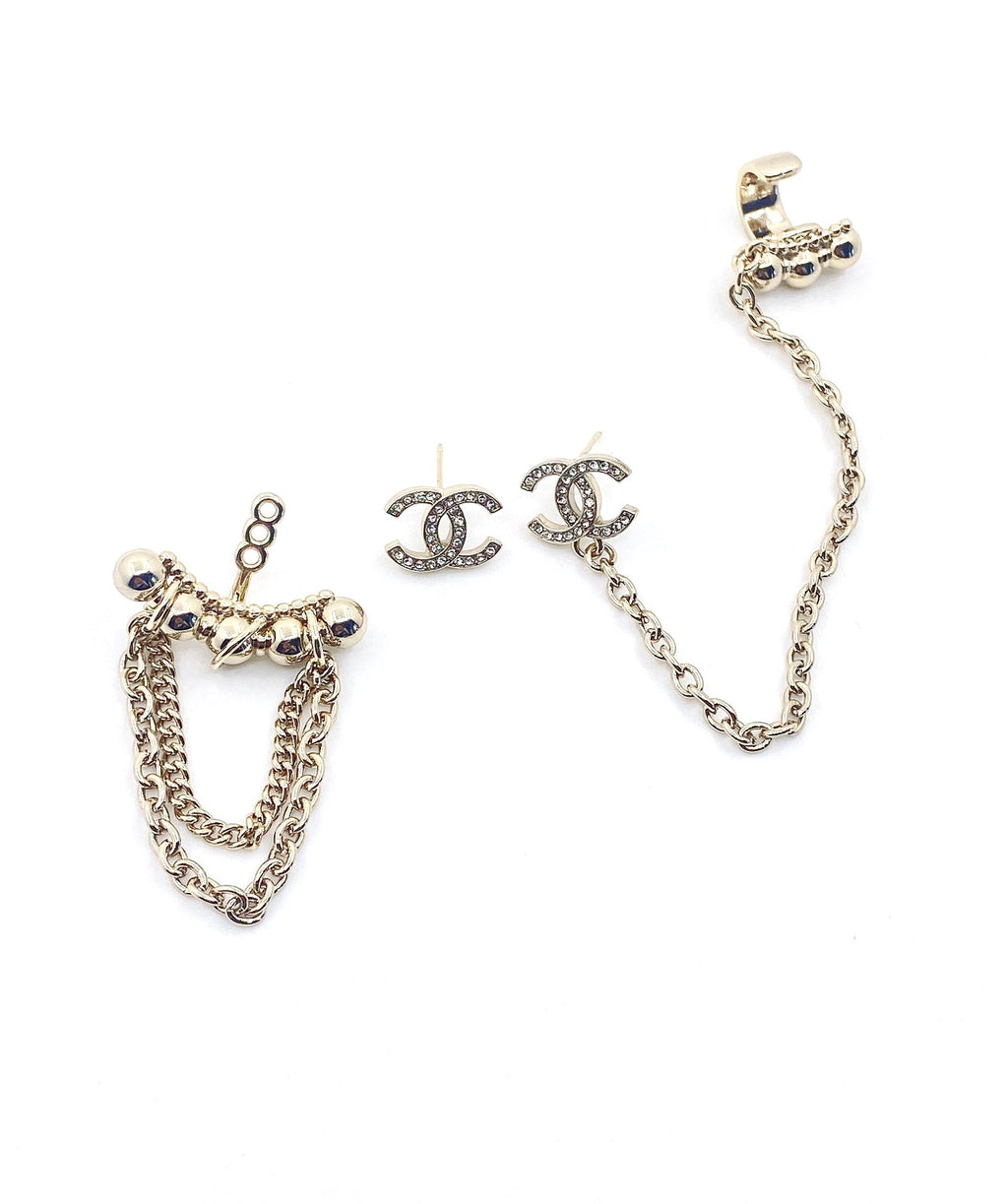 Chanel Chain 18K Gold Earrings