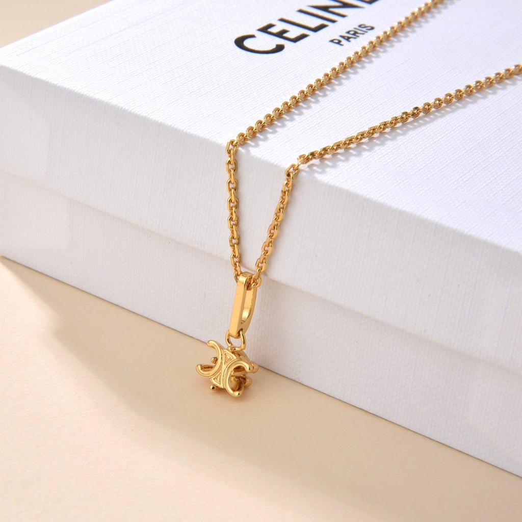 Celine Solitaire 18K Gold Necklace